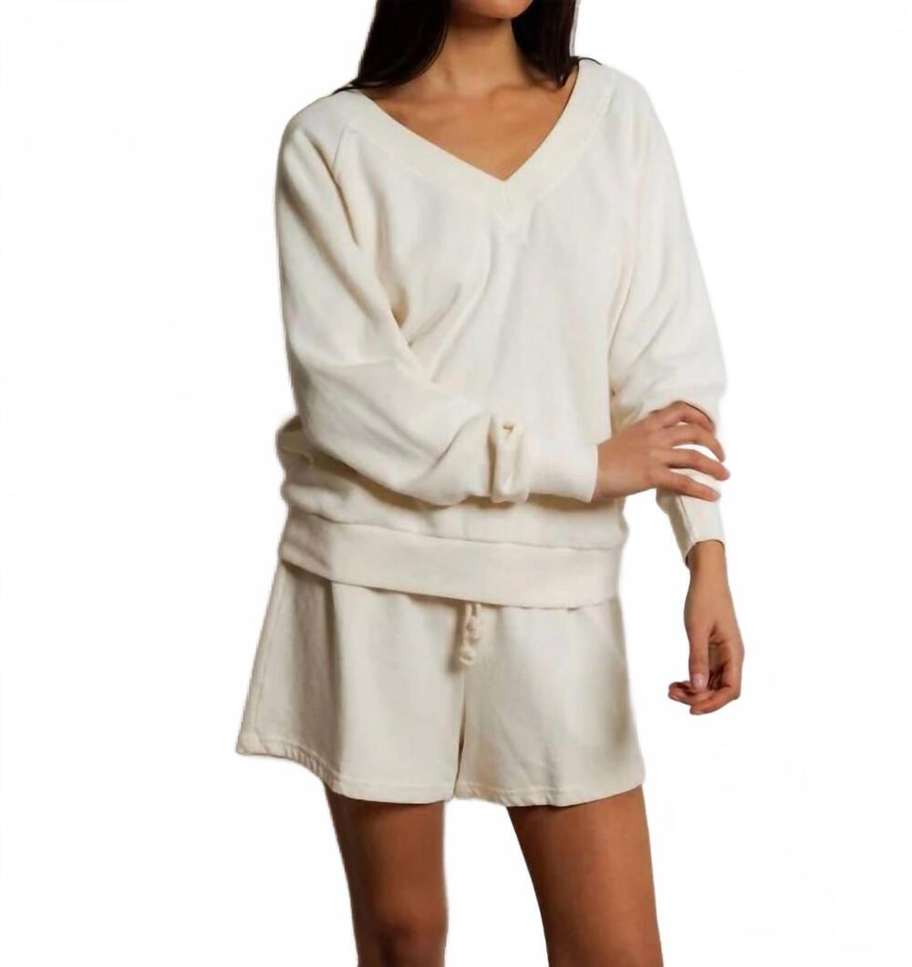 NEW PERFECTWHITETEE women's sinead french terry sweatshirt in ivory